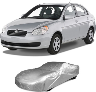 APNEK Car Cover For Hyundai Accent (With Mirror Pockets)(Silver)