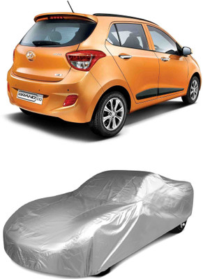 THE REAL ARV Car Cover For Hyundai Grand i10 (With Mirror Pockets)(Silver)