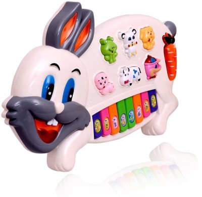 SALEOFF Rabbit Musical Piano|3 Modes Animal Sounds,Flashing Lights&Wonderful Music134(Multicolor)