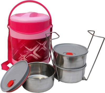 MILTON Econa Deluxe Insulated Stainless Steel, Pink 3 Containers Lunch Box(780 ml, Thermoware)