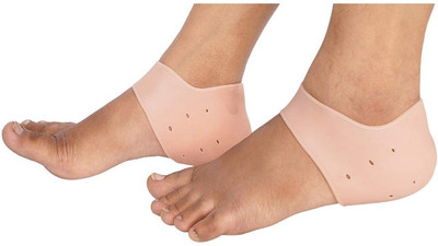 CareHut Foot Silicone Heel Socks For Pedicure Against Cracking Chap Pain Protector Heel Support(Beige)