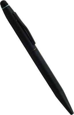 auteur Designer Black Color Slim Metal Body Fine Point With Stylus Ball Pen(Blue)
