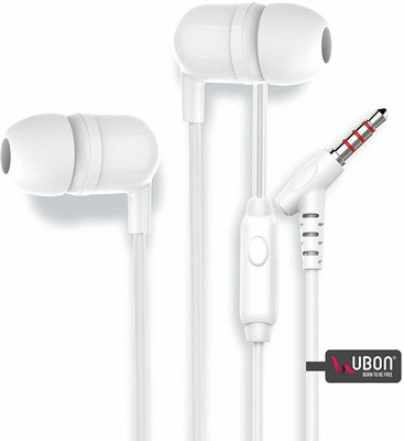 Ubon UB-760 Champ 3.5mm in-Ear Wired Earphone with HiFi Clear Sound Wired Headset(White, In the Ear)