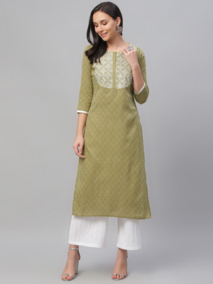 libas olive green kurta