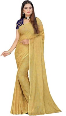 MINE CHOICE Printed Daily Wear Chiffon Saree(Cream)