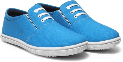 KANEGGYE Sneakers For Men(White, Blue , 7)