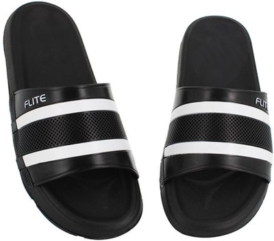 FLITE Men Slides(Black, White , 8)