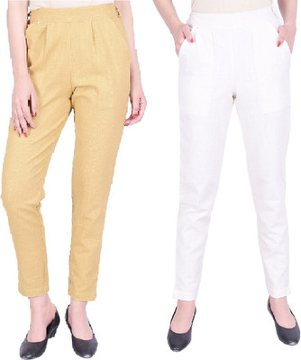 IRK Fashion Slim Fit Women Beige, Cream Trousers