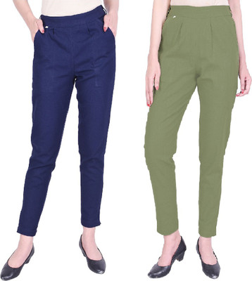 IRK Fashion Slim Fit Women Blue, Green Trousers