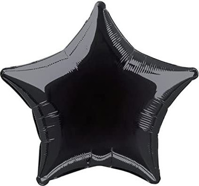 Bloomsevent Solid Blooms Event Twinkling star shape foil Balloon (Black) Balloon(Black, Pack of 1)