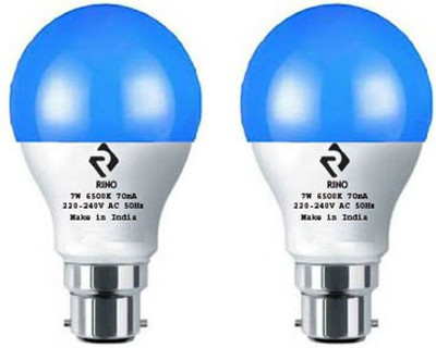 rino 7 W Basic Standard B22 LED Bulb(Blue, Pack of 2)