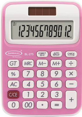 BAMBALIO 12 Digits BL-275 Pink Large LC Display 3 Years Warranty Basic  Calculator(12 Digit)