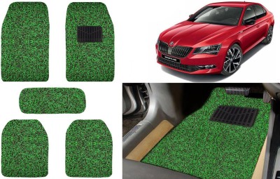 Auto Kite Plastic, PVC, Vinyl Standard Mat For  Skoda Superb(Green, Black)