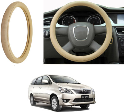 Auto Kite Steering Cover For Toyota Innova(Beige, Leatherite)