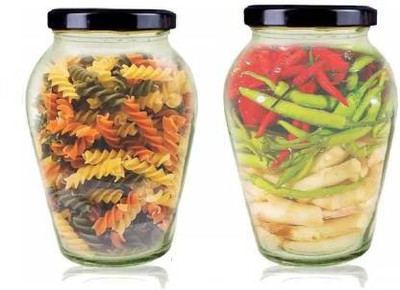 Avastro Glass Grocery Container  - 1000 ml(Pack of 2, Clear)