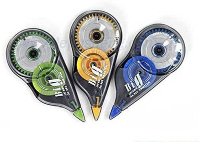 HS CORRECT KMX-802 0 ml 12 mm correction tape(Set of 3, Multicolor)