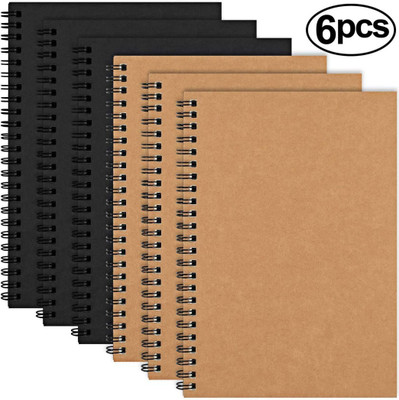 INNAXA Classic A5 Notebook Unruled 100 Pages(Brown, Black, Pack of 6)