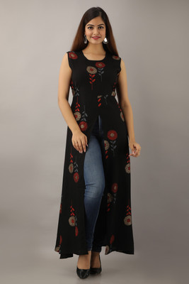 Purshottam Wala Women Fit and Flare Black Dress