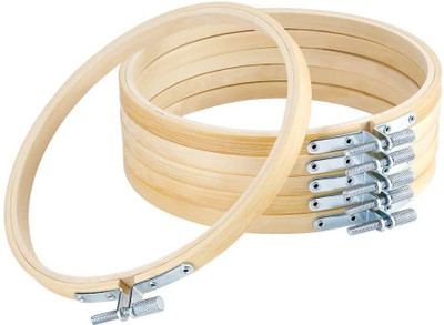 Satyam Kraft 6 Pieces Wooden Embroidery Hoops for Embroidery Work, Stitch Work, Craft Work Embroidery Ring (6 Inch) Embroidery Hoop(Pack of 6)