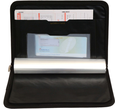 ZesTale Premium Leatherette Document File Folder/Certificate folder(Set Of 1, Black)
