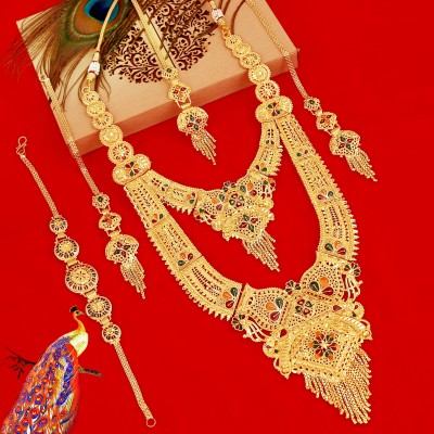 MANSIYAORANGE Copper Gold-plated Multicolor Jewellery Set(Pack of 1)