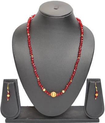 Sandhya Designer Studio Stone Maroon Jewellery Set(Pack of 1)