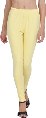 FIDATO Churidar Length Ethnic Wear Legging(Yellow, Solid)