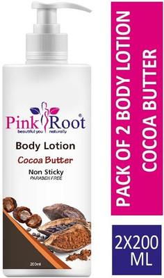 PINKROOT Body Lotion Cocoa Butter 200ml (Pack of 2)(400 ml)