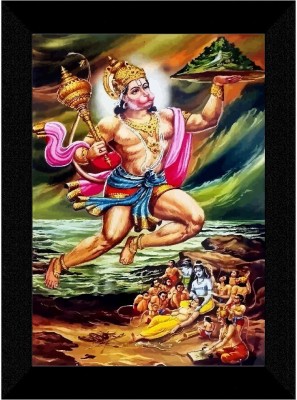 saf Hanuman Digital Reprint 11 inch x 14 inch Painting(With Frame)