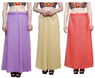 trendzmy PT_purple_cream_orange_packof3_1 Pure Cotton Petticoat(Free)