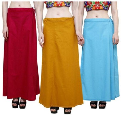 trendzmy PT_RED_YELLOW_SKYBLUE_packof3_1 Pure Cotton Petticoat(Free)