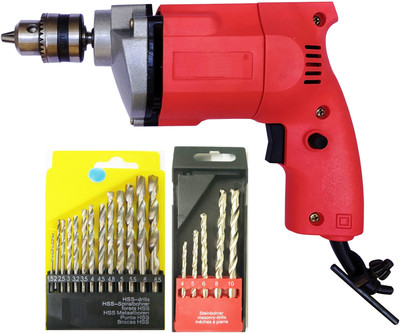 Inditrust 10 drill machine with 13pc hss 5pc masonry bit set Power & Hand Tool Kit(3 Tools)