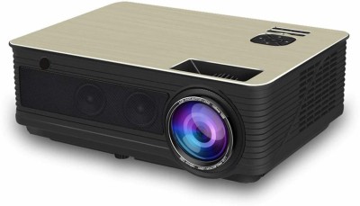 balliatic Android 6.0 LED Projector 1080p, 5500 Lumens, 3D Beamer, Inbuilt Wi-Fi, Bluetooth & Stereo Speaker, for Education, Business Projects and Home Solutions (5500 lm / 2 Speaker / Wireless / Remote Controller) Portable Projector(Black, Copper)