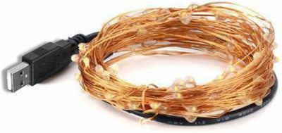 iWin 50 LEDs 4.98 m Gold Steady String Rice Lights(Pack of 1)