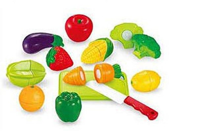 faantastic Realistic Sliceable 10 Pcs Fruits and Vegetables Cutting Play Toy Set