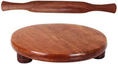 VAS Collection Home Rolling Pin & Board(Brown, Pack of 2)
