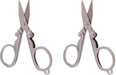 shri kanth art Men & Women Small Scissor for Facial Hair Cutting, Moustache Trimming & Beard Trimming (Pack of 2) Scissors(Set of 1, Silver)