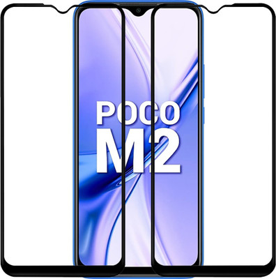 Micvir Edge To Edge Tempered Glass for Poco M2, Mi Redmi 9 Prime(Pack of 2)
