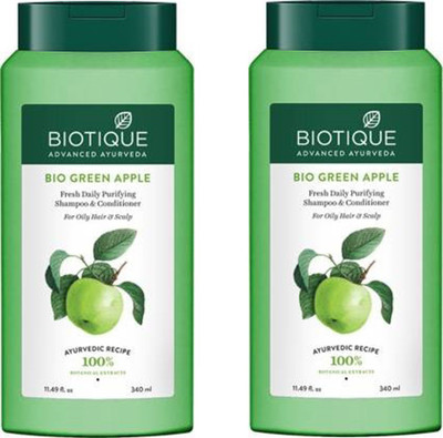 BIOTIQUE Bio Green Apple Shampoo 340 ml pack 2(680 ml)