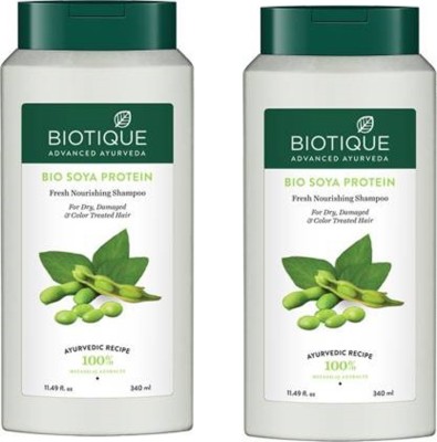 BIOTIQUE Bio Soya Protein Fresh Nourishing Shampoo 340 ml pack of 2(680 ml)