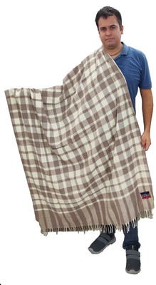 KAVIM Wool Checkered Men Shawl(Brown)