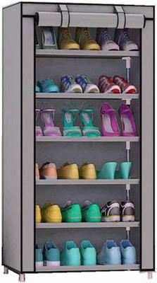 EEMWAY Plastic, Metal Shoe Stand(GREY, 6 Shelves, DIY(Do-It-Yourself))