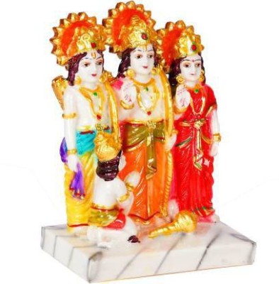 gandak Ram Darbar Marble Idol Laxman Sita God Hanuman Darbar Statue Super Fine Quality Spiritual Puja Vastu Decorative Showpiece  -  17 cm(Marble, Polyresin, Multicolor)