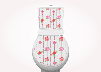 DivineDesigns 33 cm Rose Florals Sticker Self Adhesive Sticker(Pack of 1)