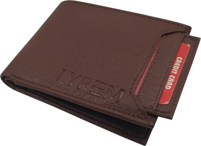 LYREM Men Casual Brown Artificial Leather Wallet(6 Card Slots)