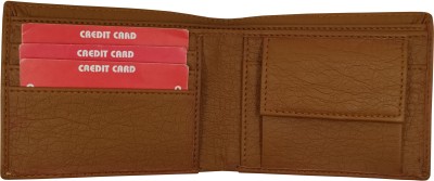 LYREM Men Casual Tan Artificial Leather Wallet(3 Card Slots)