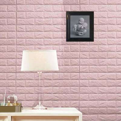 HARISWARUP Vinyl Architecture Pink Wallpaper(L x W: 77 cm x 70 cm)