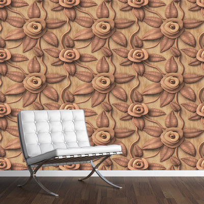 WallDaddy 40 cm Muddy Rose Self Adhesive Sticker(Pack of 1)
