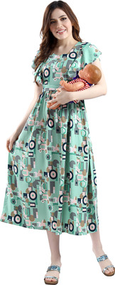 AV2 Women Floral Print A-line Kurta(Blue)
