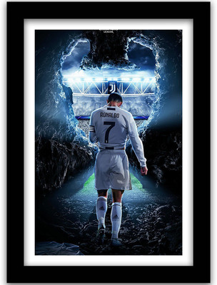 Cristiano Ronaldo Framed Poster for Room - Cristiano Ronaldo Wall Poster with Frame Paper Print(14 inch X 11 inch)